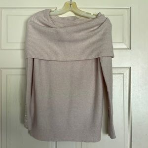 LOFT Off the Shoulder Cream Sweater XS